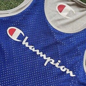 Mens Champion reversible basketball jersey blue/gray size Mens L
